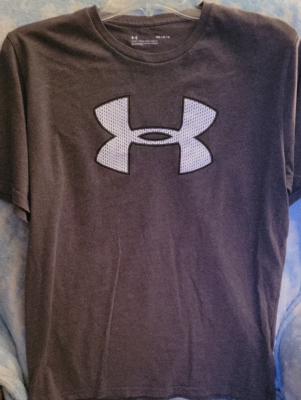 Under Armour Black Short-Sleeve Tee with White Logo